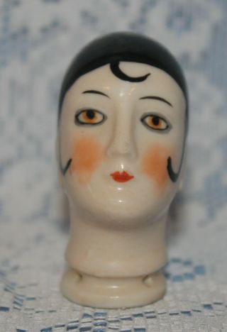 Antique German Pincushion Half Doll Art Deco Flapper Pierrette - 2 " - Numbered