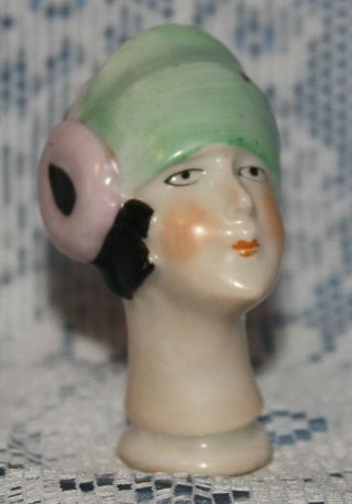 Antique German Pincushion Half Doll Art Deco Flapper W/cloche Numbered