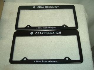 2 - Vintage Cray Research License Plate Frames A Silicon Graphics Company