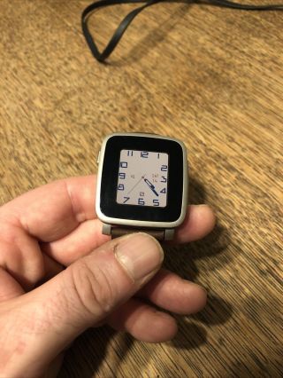 Pebble Time Steel With Charger And Leather Strap