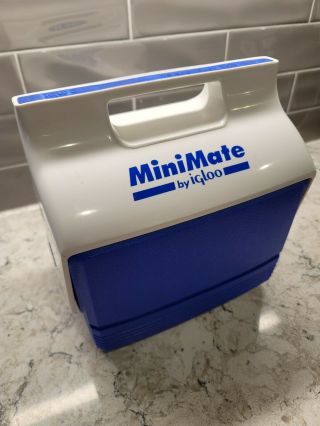 Vintage Blue Mini Mate Igloo Cooler 6 Pack