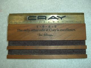Vintage Cray Research Inc.  Desk Knick Knack Ruler John Rollwagen 1985