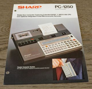 Rare Vintage Sharp Pc - 1250 Pocket Computer Sales/advertising Brochure
