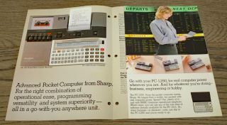 RARE Vintage Sharp PC - 1250 Pocket Computer Sales/Advertising Brochure 2