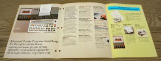 RARE Vintage Sharp PC - 1250 Pocket Computer Sales/Advertising Brochure 3