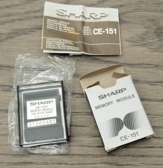 Nos Vintage Sharp Ce - 151 Pocket Computer 4kb Ram Module/card