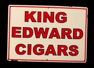 Vintage 1950’s King Edward Cigars Porcelain Sign Car Truck Oil Gas Tobacco