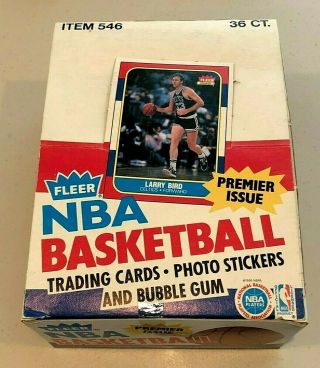 1986 Fleer Basketball Empty Wax Pack Box Display No Packs