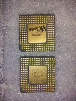 35 - Intel Pentium Overdrive for 486 Socket 3,  Vintage CPU,  GOLD, 2