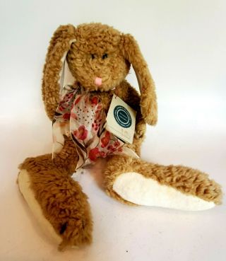 Boyd’s Bears J.  B.  Bean Plush Stuffed Tan Rabbit Bunny With Bow Toy Decor 16”