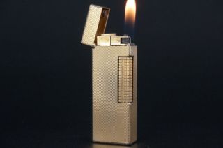 Dunhill Rollagas Lighter Rl0201 Fine Barley Gold Plated L83