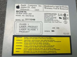 AppleCD 600i SCSI 50 - pin CD - ROM Drive for Apple Macintosh Computer with Sled 2