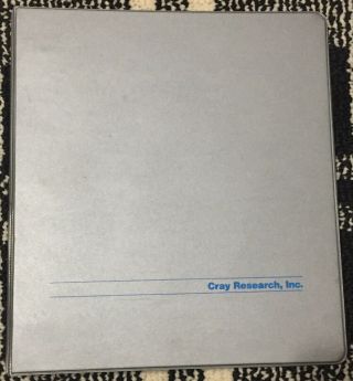 Cray Research Inc Vintage Gray Binder 1 Inch Supercomputers Computers