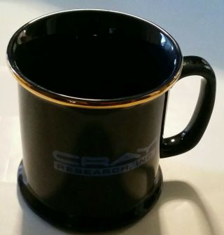 Vintage Cray Research Inc.  Coffee Mug Cup Blue With Gold Rim,  Lip On Bottom