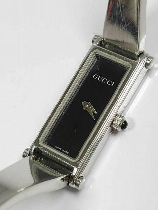 Gucci Watch 1500l Bangle Black Dial Quartz St.  Steel T2223