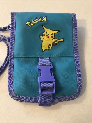 Vintage Nintendo Gameboy Color Pokemon Carrying Case Bag Pikachu Green/purple