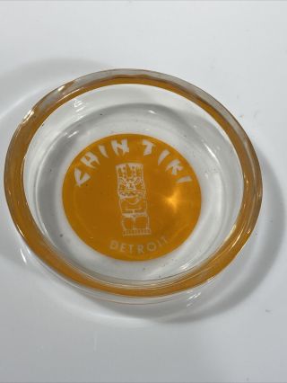 Vintage Chin Tiki Detroit Ash Tray Glass Clear