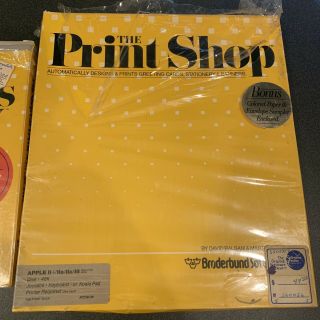 Print Shop Broderbund,  Graphics Complete For Apple Ii Iie 2 Vintage Computer