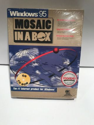 Rare Vintage Software Mosaic In A Box For Windows 95 1995 On Cd Rom