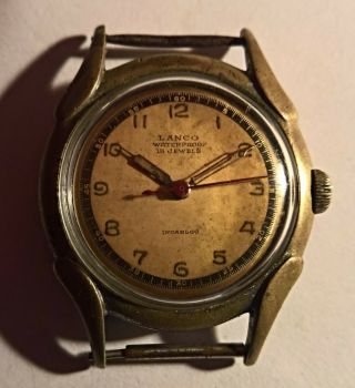Antique Wristwatch Lanco Swiss Made 15 Jewels Incabloc Running