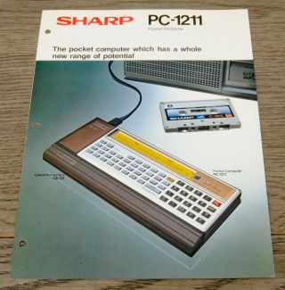 Rare Vintage Sharp Pc - 1211 Pocket Computer Sales/advertising Brochure