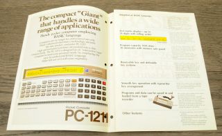 RARE Vintage Sharp PC - 1211 Pocket Computer Sales/Advertising Brochure 3