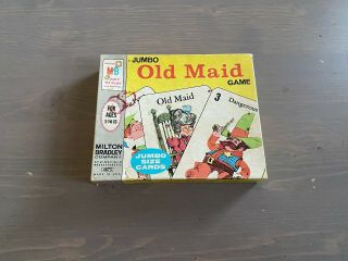 Vintage Milton Bradley 1968 Jumbo Old Maid Card Game Complete Set