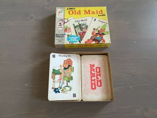 Vintage Milton Bradley 1968 Jumbo Old Maid Card Game Complete Set 2