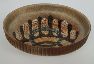 Vintage Israel Lapid Modernist Mid Century Bowl Ceramic Pottery Hand Painted