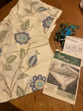 Vtg Paragon Needlecraft Tree Of Life Single Bed Quilt Top Only Diy 01154
