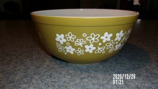 Crazy Daisy Pyrex Mixing Bowl Vintage Green Spring Blossom 2.  5 Qt