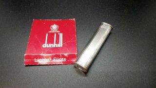 Vintage Dunhil Dress Gas Lighter Silver 1970s With Flint