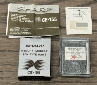 Nos Vintage Sharp Ce - 155 Pocket Computer 8kb Ram Module/card