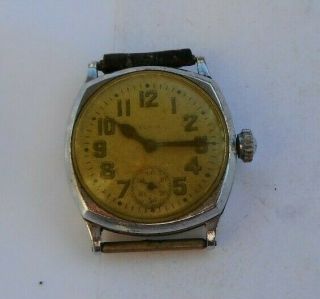 Rare Vintage Antique Elgin Military Trench Wind Up Watch Wristwatch Men 