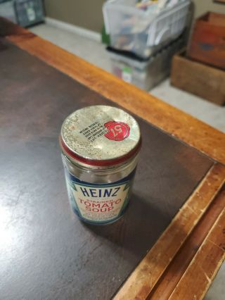 Vintage Heinz 57 Baby Food Paper label Jar & Lid Strained Tomato Soup 2