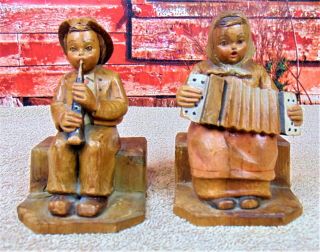 Antique Vintage Black Forest Carved Wood O Maeder Hummel Swiss Figurines Figures