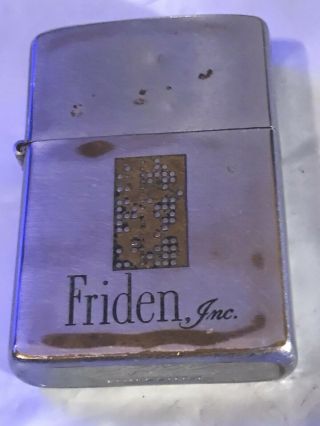 Friden Inc.  (1962.  /. ) Advertising Chrome Zippo Lighter (vietnam Era) E1