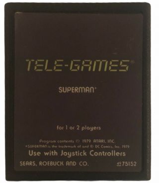 Rare Atari 2600 " Tele - Games Superman " Sears,  Roebuck And Co.  Vintage