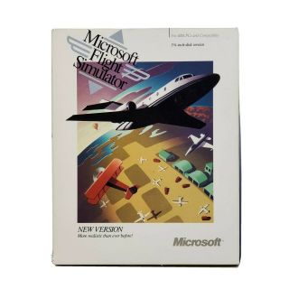 1989 Microsoft Flight Simulator 5.  25 " Floppy Disk Version 4.  0 For Dos Vintage