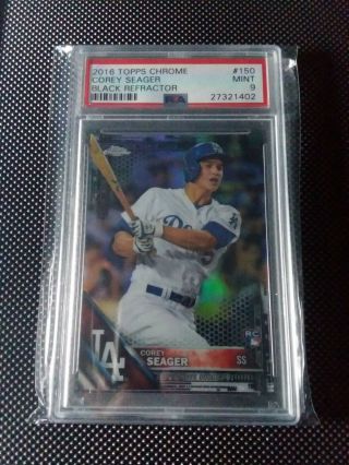 Corey Seager 2016 Topps Chrome 150 Rookie Black Refractor Psa 9.