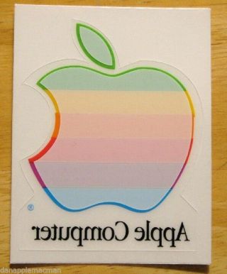 Vintage 1980’s Apple Computer Rainbow Logo Window Cling Decal