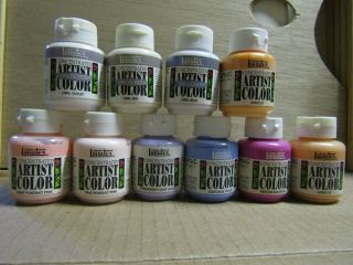 Vtg Discontinued 10 Liquitex Concentrated Acrylic Artist Color Paints Pre Owned
