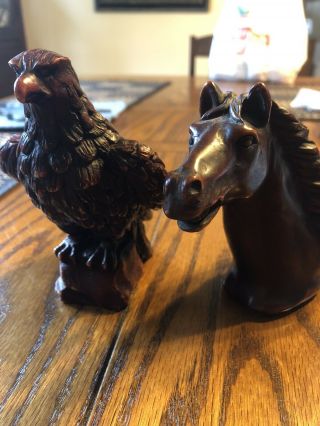 Vintage Comoy Pipe Stands - Eagle And Horse (rare)