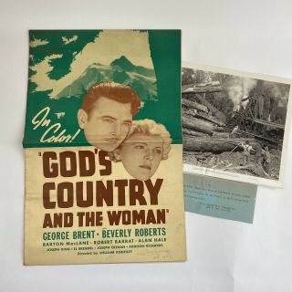 Vintage Pressbook Movie Photo God’s Country And The Woman 1937 George Brent