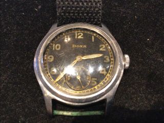 Vintage Doxa 35mm German Solider Wwii Era Wrist Watch