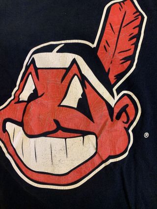 Vintage 90s Champion Cleveland Indians Chief Wahoo T Shirt Size XL Baseball USA 2