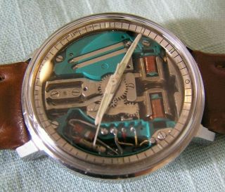 VINTAGE MEN ' S WRISTWATCH 1960 ' s BULOVA STAINLESS STEEL ACCUTRON SPACEVIEW WATCH 5