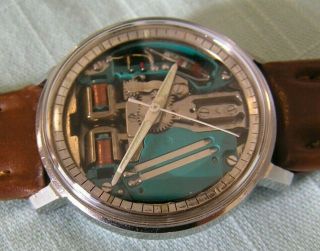 VINTAGE MEN ' S WRISTWATCH 1960 ' s BULOVA STAINLESS STEEL ACCUTRON SPACEVIEW WATCH 6