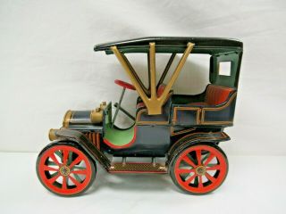 Vintage Japan Modern Toys Tin Litho Lever Action Sedan Metal Toy Car 10