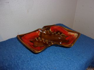 Vintage Porcelain Oval Styled Multi - Colored Ash Tray Made By Maurice Of Calif.